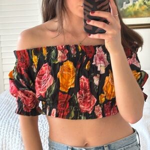 Dolce & Gabbana Floral Off-Shoulder Top
